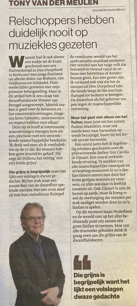 Henri Swinkels (@henriswinkels) on Twitter photo “Muziekles, waar ook steeds weer naar hartelust op wordt bezuinigd, hoort bij het lesvak sociale harmonie.” <a href="/brabantsdagblad/">Brabants Dagblad</a> “Muziekles, waar ook steeds weer naar hartelust op wordt bezuinigd, hoort bij het lesvak sociale harmonie.” <a href="/brabantsdagblad/">Brabants Dagblad</a>