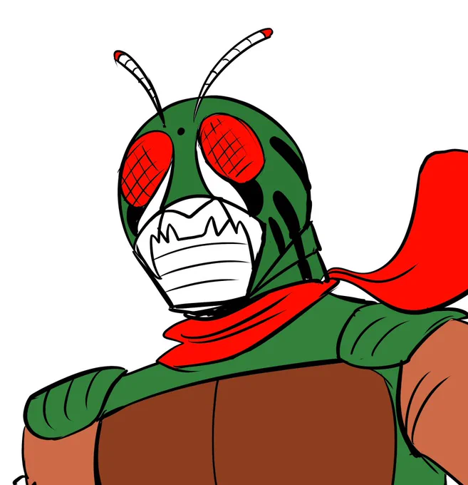サインとかで石ノ森章太郎本人が描くスカイライダーはこんなデザイン 