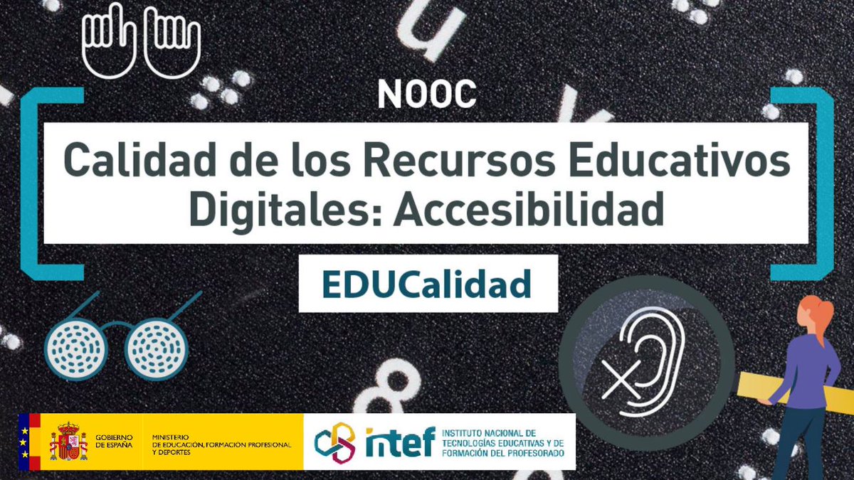 📢El proximo 29 de enero comienza el NOOC "Calidad de los Recursos Educativos Digitales - Accesibilidad"

📑Inscríbete y aprenderás pautas para hacer accesibles tus recursos educativos

👉enlinea.intef.es/courses/course…