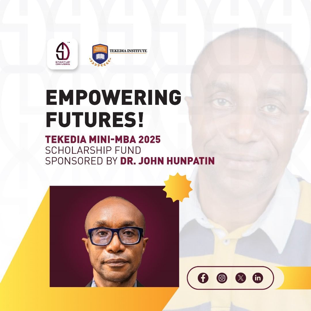 startupdrivers_'s tweet photo. A huge shout out to our Founder Dr John Hunpatin @JHunpatin for making a real impact! 

Thanks to his generous donation to Tekedia Institute, 10 secondary school teachers from rural Africa will now have the incredible opportunity to join the Tekedia Mini-MBA program—for FREE! https://t.co/cdQABlGhRl