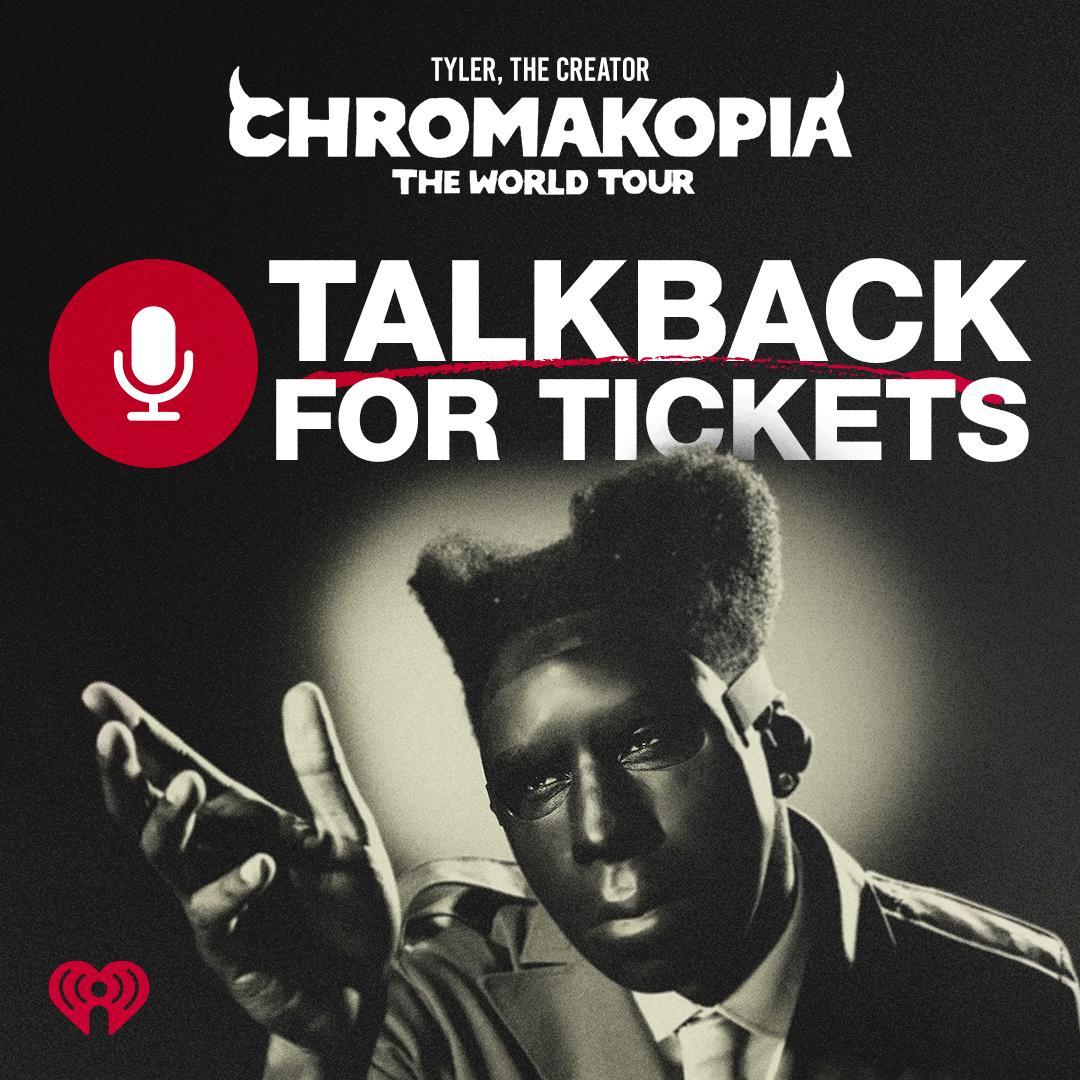 🗣️TALKBACK FOR TICKETS to see Tyler, The Creator plus a merch pack from the Chromakopia Tour, February 11th at Ball Arena! 🎟️ <a href="/feliciathegoat/">feliciathegoat</a>

Search "96.1 The Beat" on the new and improved iHeartRadio app and leave us a Talkback message!

#chromakopiatour #tylerthecreator