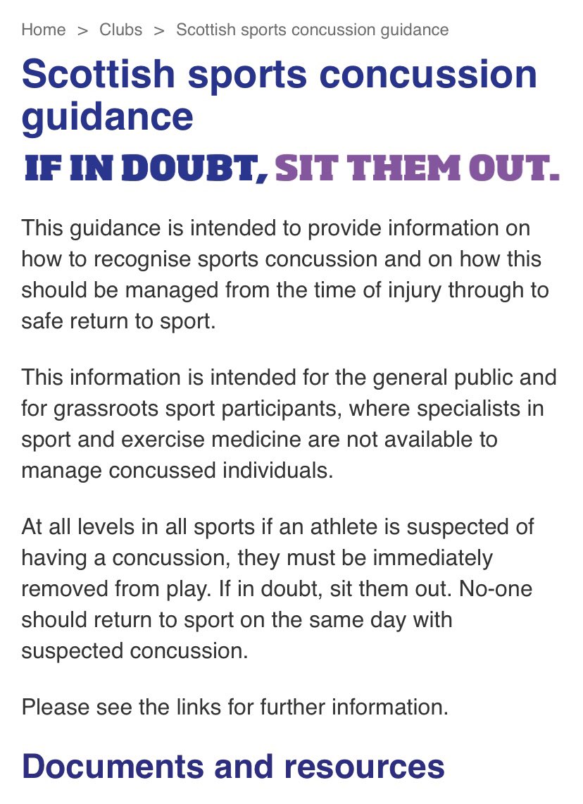 Do you know the score when it comes to a suspected Brain Injury 🧠👀

sportscotland.org.uk/clubs/scottish…