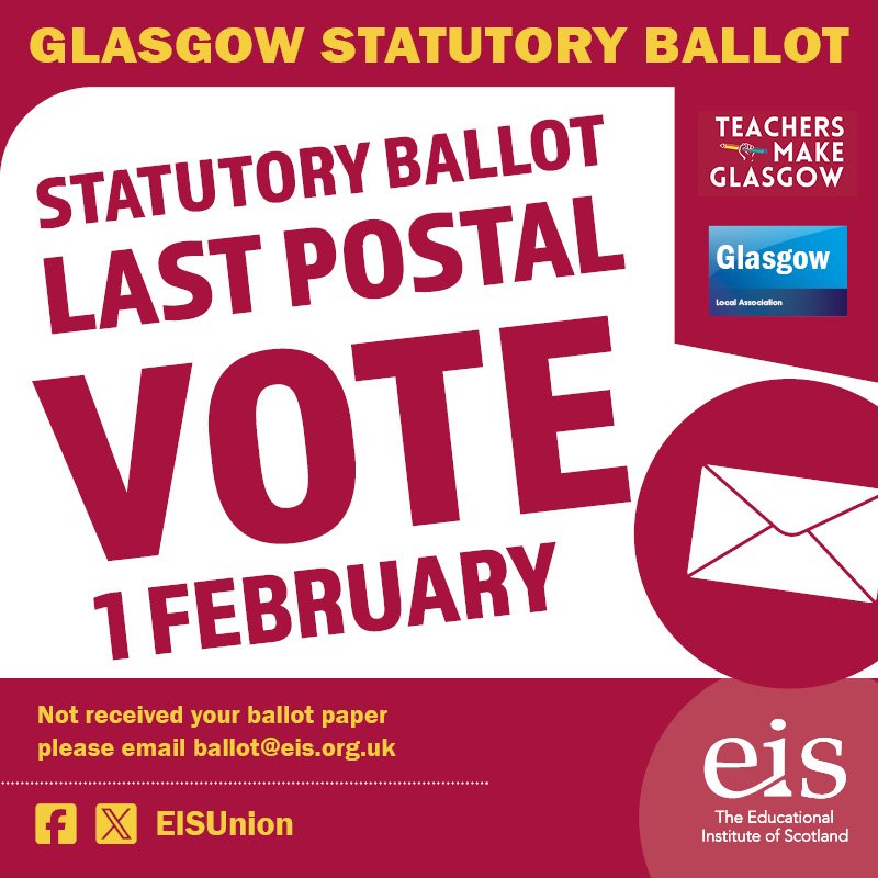 We’re now into the final week of the ballot and last date for posting is this Saturday 1st February. So, there is time left to post your vote back or to request a replacement if your yellow envelope has gone missing or not yet arrived.