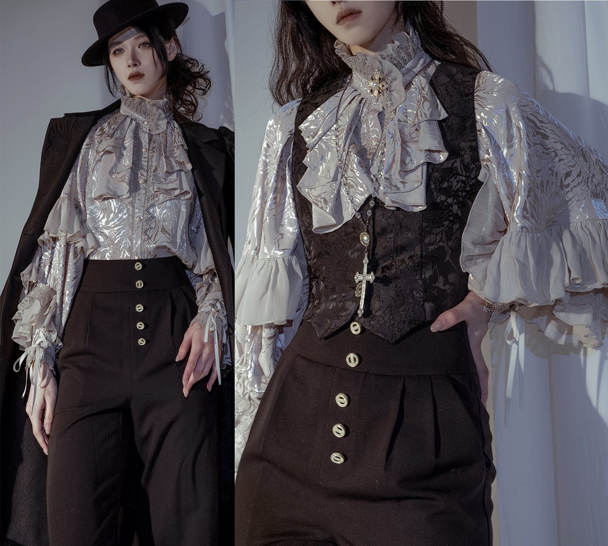 LolitaWardrobe's tweet photo. ZJ Story [-The Graveyard of the Dragons-] Lolita Blouse in SILVER COLOR Will NOT Be Available After Tomorrow (Jan. 28th)!!!

◆ Don't Miss The Silver Color Blouse >>> https://t.co/FqjEDFQ9YU https://t.co/DvQjs2jX7T