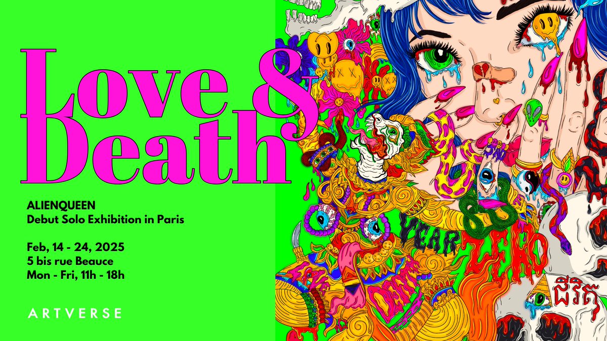 GM :) 
ALIENQUEEN <a href="/ALIENQUEENNFT/">ALIENQUEEN</a> Solo Exhibition
at <a href="/ArtverseParis/">Artverse</a> curated by me 

Exhibition Introduction: 
Life Flowing Through the Fog of Death

A thread begins👇