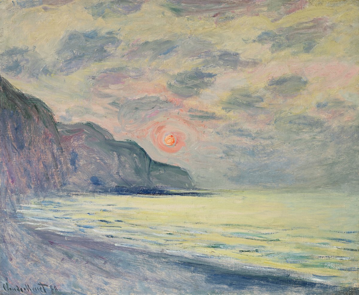 Claude Monet - "Sunset, foggy weather, Pourville" (1882)