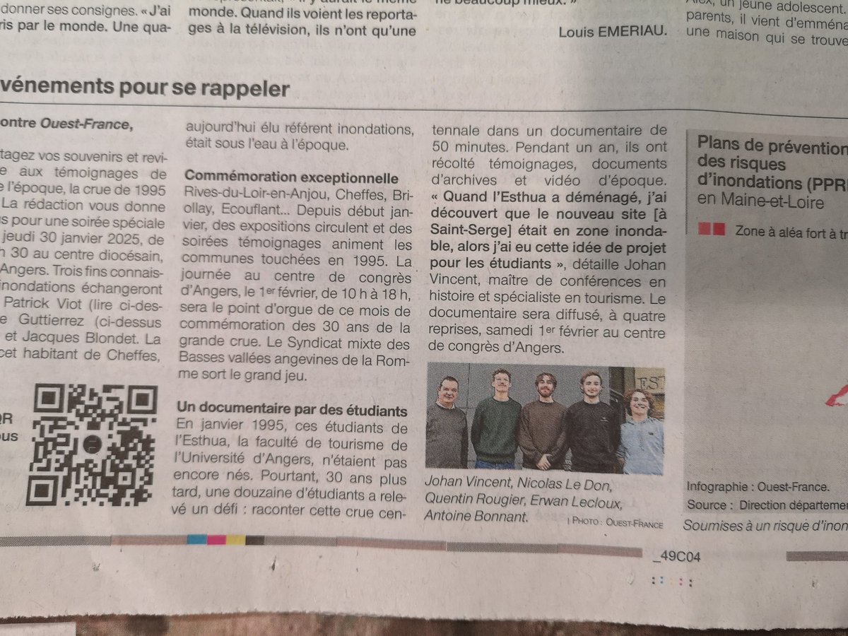 moijv's tweet photo. L'ESTHUA-INNTO France @UnivAngers sera présent le 1er février au Centre de Congrès d'Angers pour aborder les #inondations de 1995 dans les environs, avec 1 film réalisé grâce aux étudiants du Master PTo, et 8 étudiantes du Master MCC animant un espace. Entrée libre ! #SMBVAR https://t.co/kMFfhx1HTe
