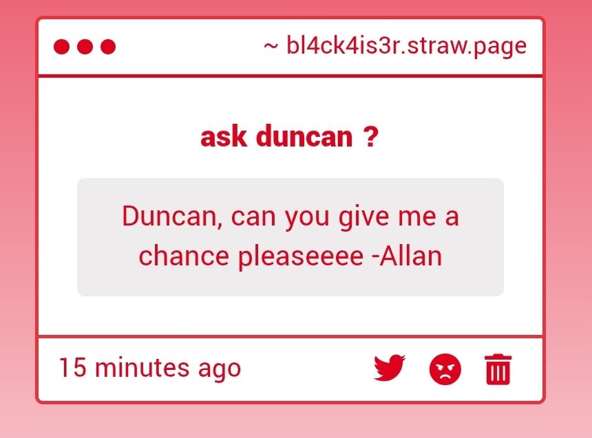 ...Allan, again, I think you're lovely (sometimes) but it would be a casual thing. Nothing permanent, I'll talk to Nigel.
