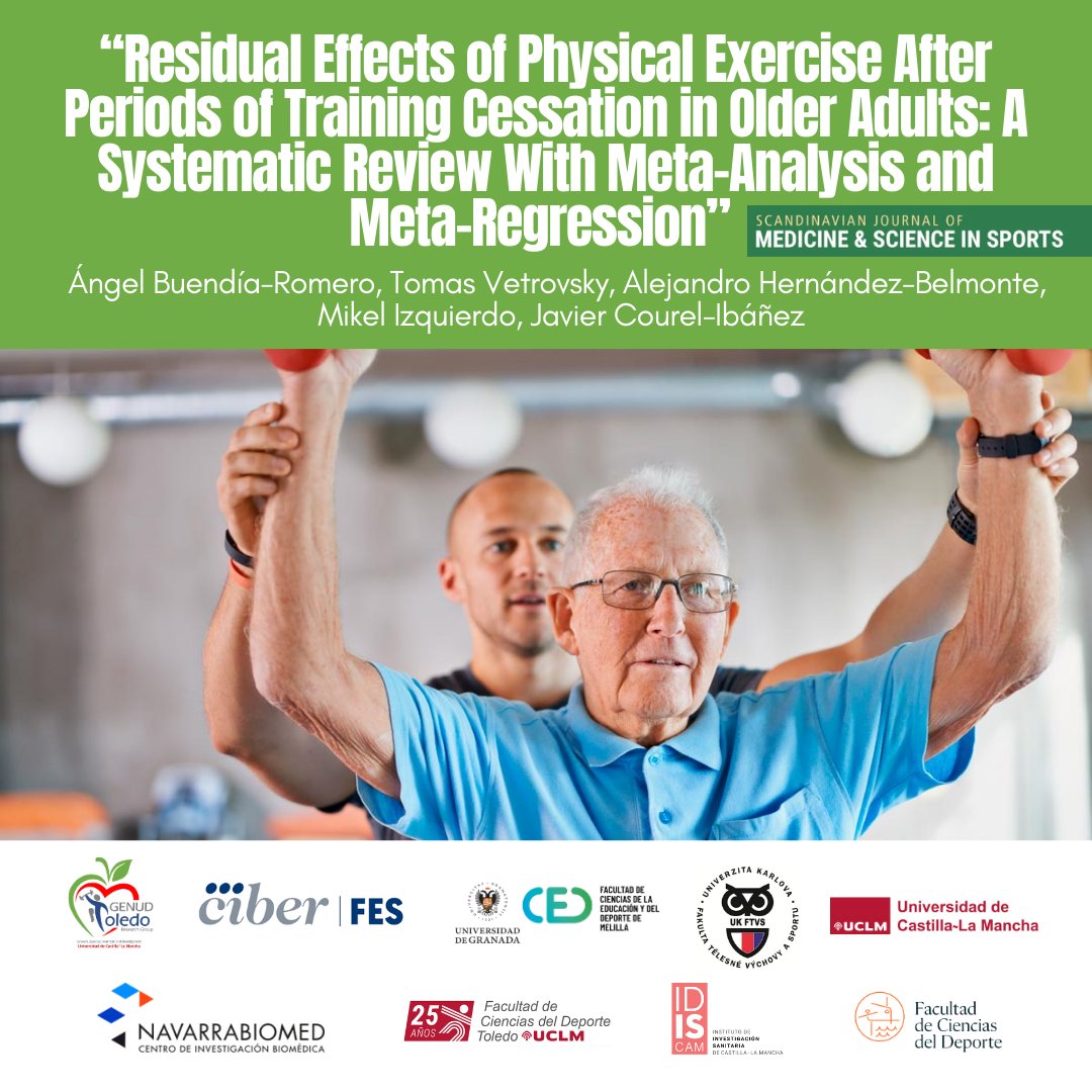 GENUD-Toledo Research Group (@genudt) on Twitter photo 🤔¿Qué pasa con los beneficios del ejercicio cuando dejamos de entrenar?
🚨Nuevo artículo del <a href="/GenudT/">GENUD-Toledo Research Group</a> en Scandinavian Journal of Medicine & Science in Sports explora los efectos residuales tras cesar la realización de ejercicio físico en 👴🧓
🔗onlinelibrary.wiley.com/doi/10.1111/sm… 🤔¿Qué pasa con los beneficios del ejercicio cuando dejamos de entrenar?
🚨Nuevo artículo del <a href="/GenudT/">GENUD-Toledo Research Group</a> en Scandinavian Journal of Medicine & Science in Sports explora los efectos residuales tras cesar la realización de ejercicio físico en 👴🧓
🔗onlinelibrary.wiley.com/doi/10.1111/sm…