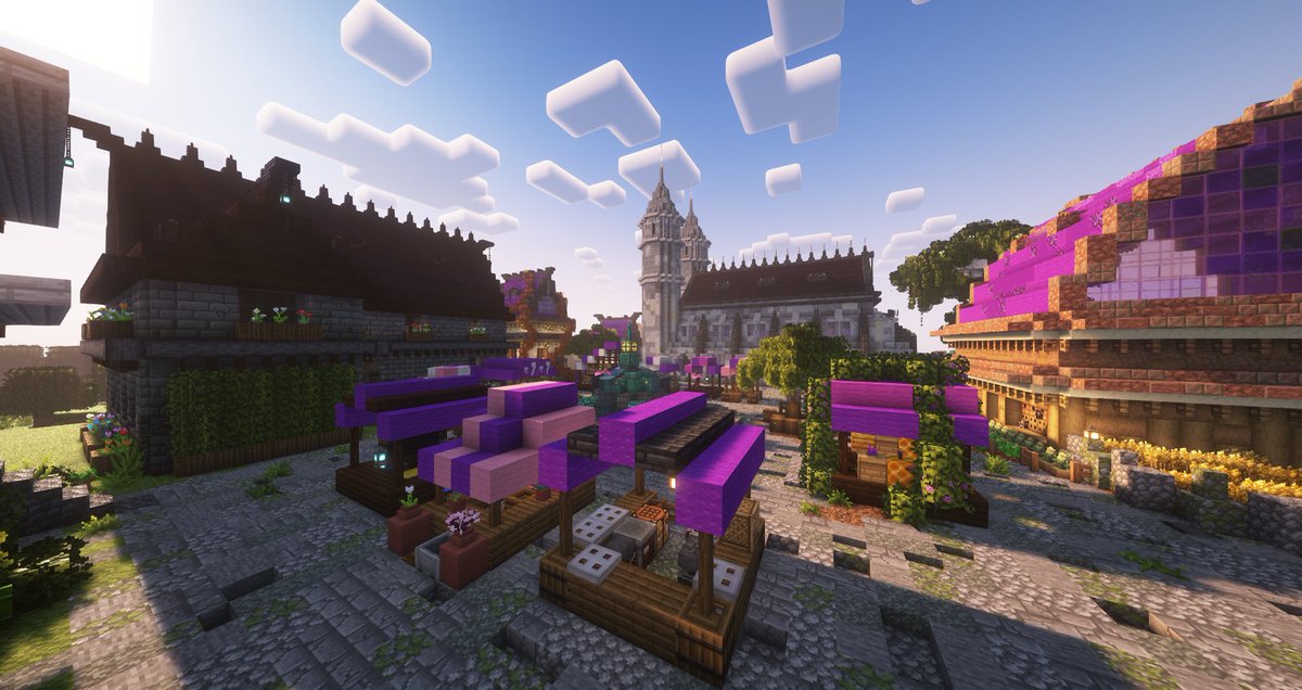 TwitchSMP's tweet photo. You all really wanted to see the new #TwitchSMP spawn for season 7, so here you go! ⭐️💜

Enjoy this little sneak peek, if we hit 200 likes we will reveal some more! 👀

Big shoutout to @pyfro1 for building spawn! 🎨 https://t.co/xksJRdqdf7
