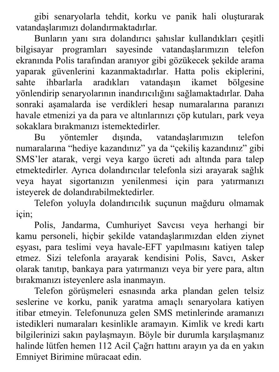 Dolandırıcılık Bilgilendirme ‼️
