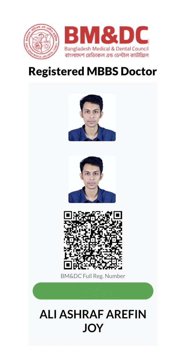 j53nhmcc's tweet photo. BMDC Registered Doctor of Bangladesh from now onwards. https://t.co/TsTudOClkL