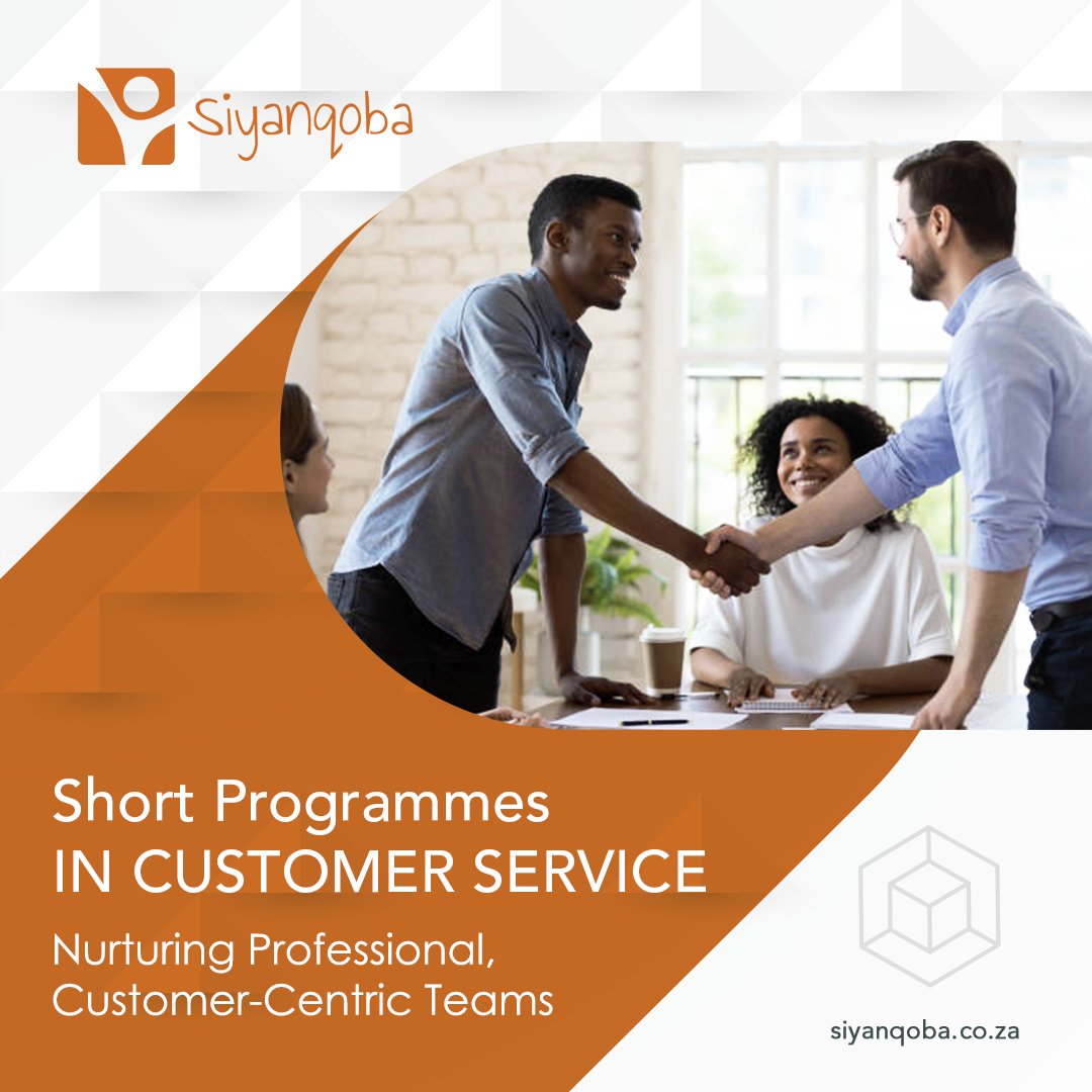 Siyanqoba_ZA's tweet photo. Ready to raise the bar in customer service? Whether it’s on-site or virtual, we’ve got flexible training solutions that drive results. Discover our Short Programmes: https://t.co/W2nrEZKcGK
#CustomerService #ShortProgrammes #TeamTraining #AdvancedCustomerCare #Siyanqoba https://t.co/5fKar7dQ6v