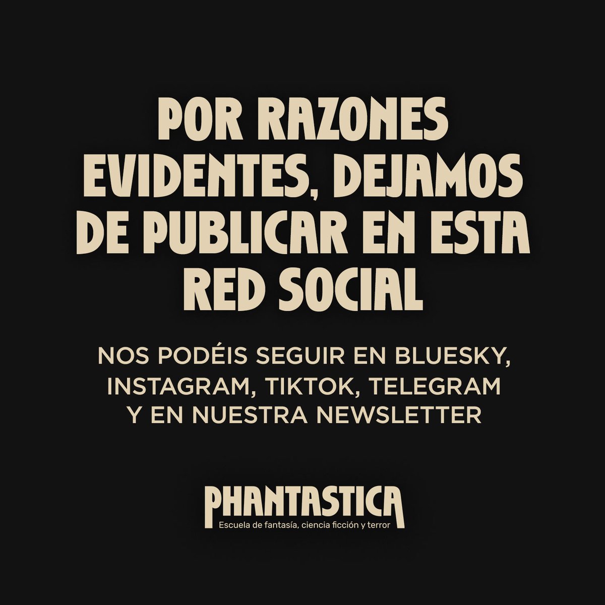 ➡️Bluesky t.ly/BBKOb
➡️TikTok t.ly/cHd5o
➡️Telegram t.me/phantasticasch…
➡️Instagram t.ly/AhcR-
➡️Newsletter t.ly/IeIhH

Descubre todos nuestros cursos online de escritura en phantastica.com :)