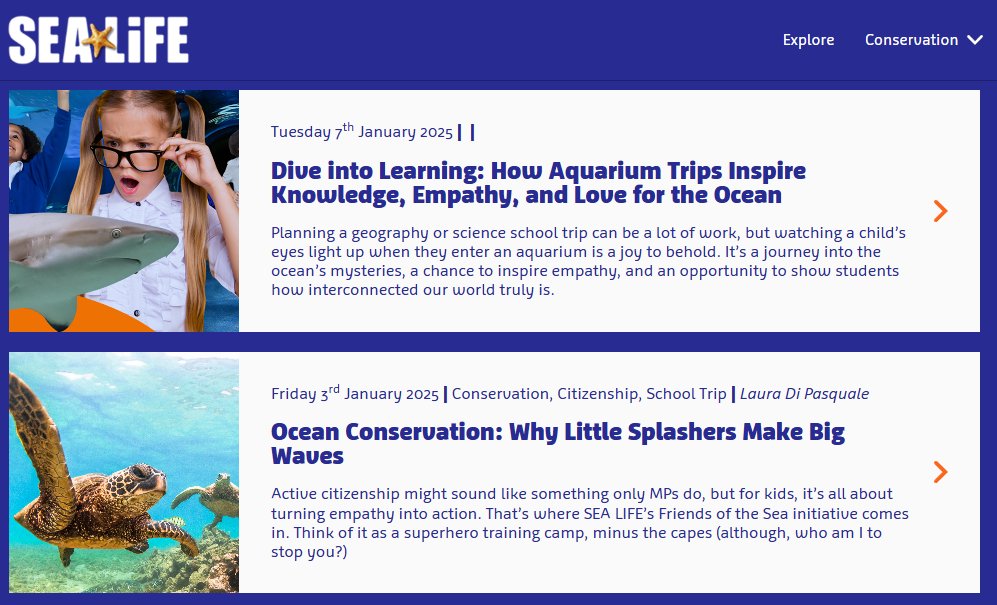 Laura Di Pasquale (@laurakeeney01) on Twitter photo Check out my latest articles for <a href="/SEALIFE_Schools/">SEALIFE Schools</a> Lots of ideas on planning a school trip and educating our young people about ocean conservation! visitsealife.com/uk/schools/lat… <a href="/TheOceanCleanup/">The Ocean Cleanup</a> <a href="/GlobalGoalsUN/">Global Goals</a> <a href="/OurOcean/">Ocean Conservancy</a> Check out my latest articles for <a href="/SEALIFE_Schools/">SEALIFE Schools</a> Lots of ideas on planning a school trip and educating our young people about ocean conservation! visitsealife.com/uk/schools/lat… <a href="/TheOceanCleanup/">The Ocean Cleanup</a> <a href="/GlobalGoalsUN/">Global Goals</a> <a href="/OurOcean/">Ocean Conservancy</a>