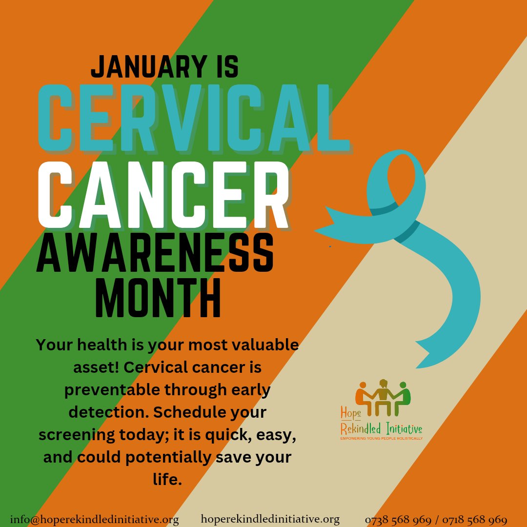 HopeRekindledIn's tweet photo. As Cervical Cancer Awareness Month comes to a close, let this be your reminder to prioritize your health—schedule that screening today. Early detection can save lives.
#EmpowerWithHope https://t.co/u6CBpoWlWx