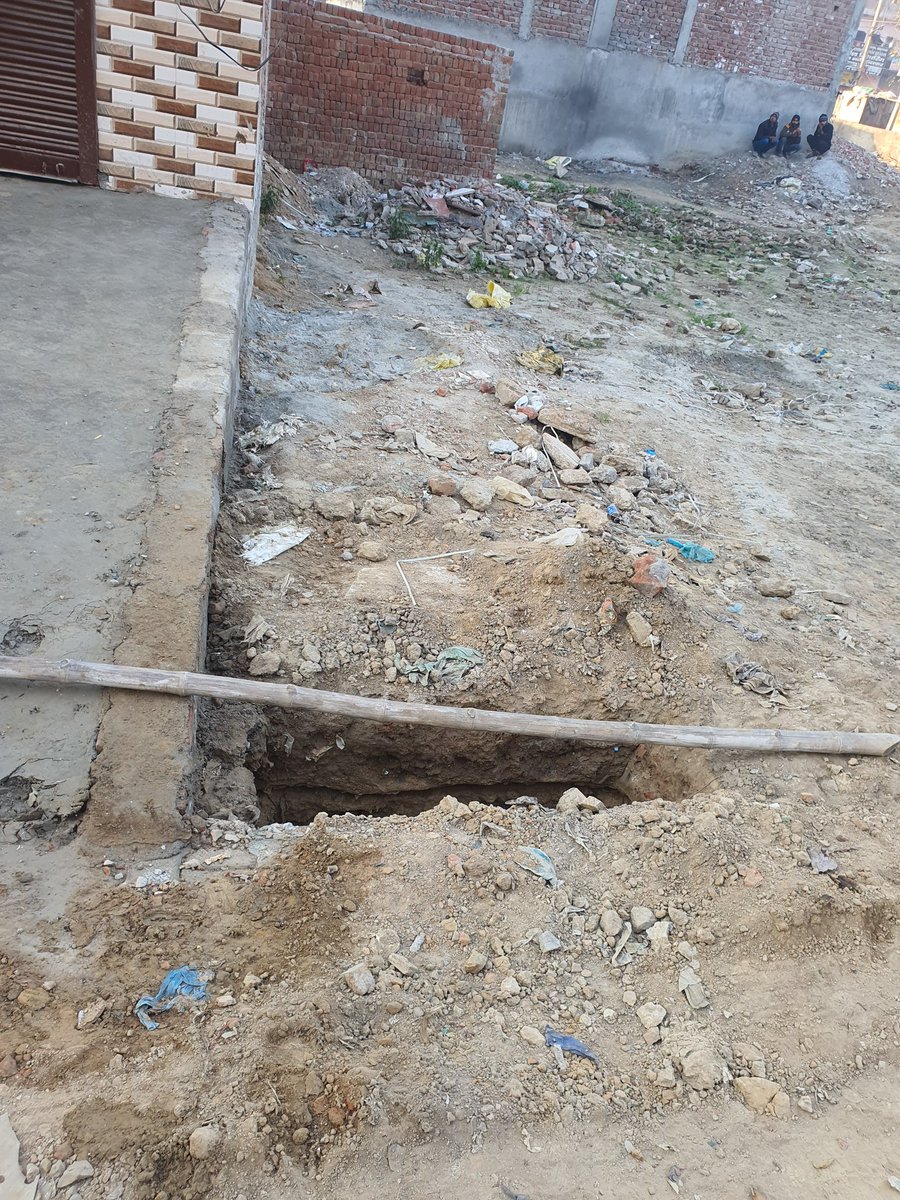 Mithilesh2803's tweet photo. @Adani_Gas @manglani_p Sir, it has been 4-5 days since this pit was dug by Adani Gas workers. Please note main line PNG gas connection is still not done. I don't understand why this pit was dug and left open. Kindly send some responsible person to check and fix the issue. Thanks. https://t.co/6RuOsNfTli