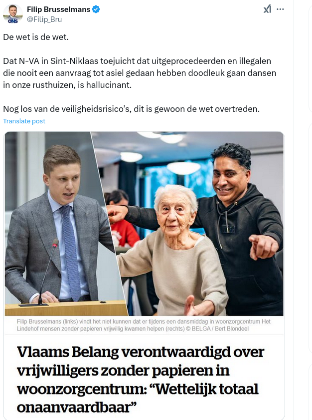 auteur_tara's tweet photo. Ondertussen ligt er ergens een 70-jarige #Vlaming / #Belg op straat te slapen, omdat hij in XYZland bestolen is en niet ingeschreven geraakt in #Vlaanderen. Hij heeft een nieuwe #ID-kaart nodig. Ik versta wel waarom dat oudje op de foto loopt te lachen. Alleman #dement. https://t.co/jtamlNIATz