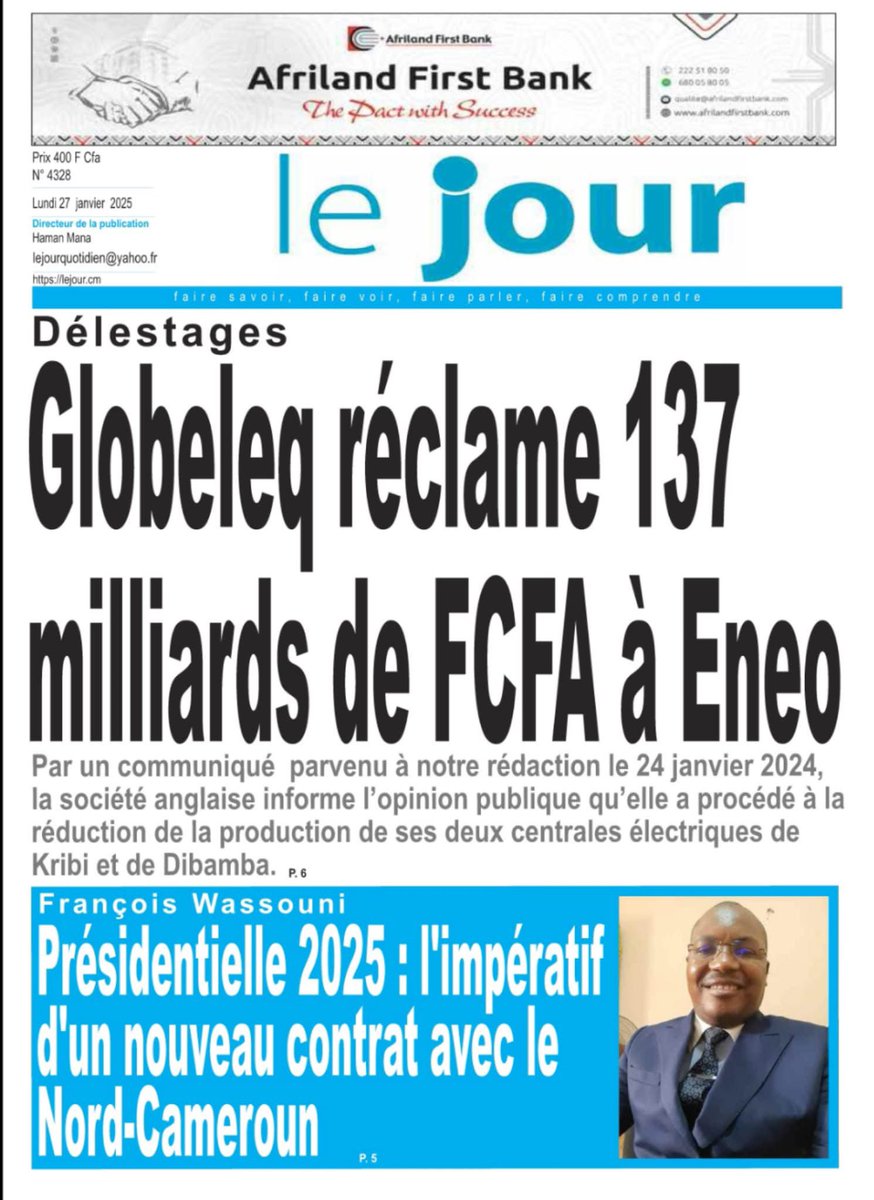 micmag237's tweet photo. ✅Quatre nouvelles cimenteries arrivent au Cameroun en 2025
✅Les délestages sont nombreux car Eneo doit 137 milliards Fcfa à Globeleq
✅Les Exportations camerounaises sont insuffisantes pour le marché de la ZLECAF
✅Le Minpostel nous annonce la 5G pour bientôt. #micmag https://t.co/jF37G8xaKH