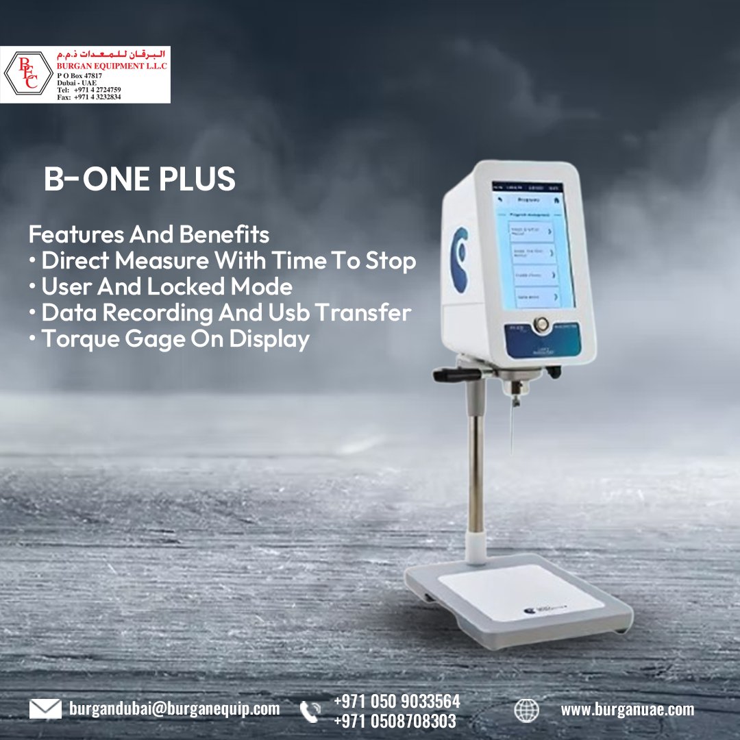 BURGANEQUIPMENT's tweet image. Features and Benefits
•Direct measure with time to stop: Provides immediate feedback on the time required to stop, ensuring accurate and efficient measurement.
burganuae.com
+971 50 9033564, +971 50 8708303
#TestingTools #TorqueGauge #DataRecording #TimeToStop