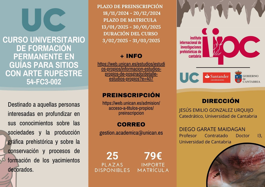 PreGraphity's tweet photo. Últimos días para la inscripción en el Curso universitario de formación permanente en guías para sitios con arte rupestre
El plazo finaliza el próximo jueves 30 de enero
@unican
@IIIPC_Cantabria
https://t.co/B4aw3ZzJIO https://t.co/ZOePyprBdo