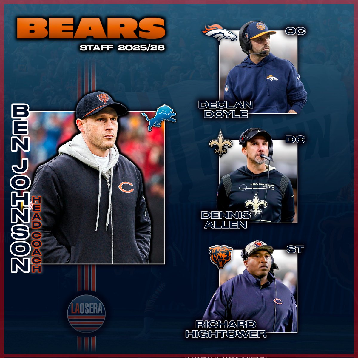 Parece que ya tenemos las piezas imprescindibles del staff para nuestros <a href="/Bears_ES/">Chicago Bears en España</a>
<a href="/ChicagoBears/">Chicago Bears</a>

¿Que tal? Cuéntanos tus impresiones.