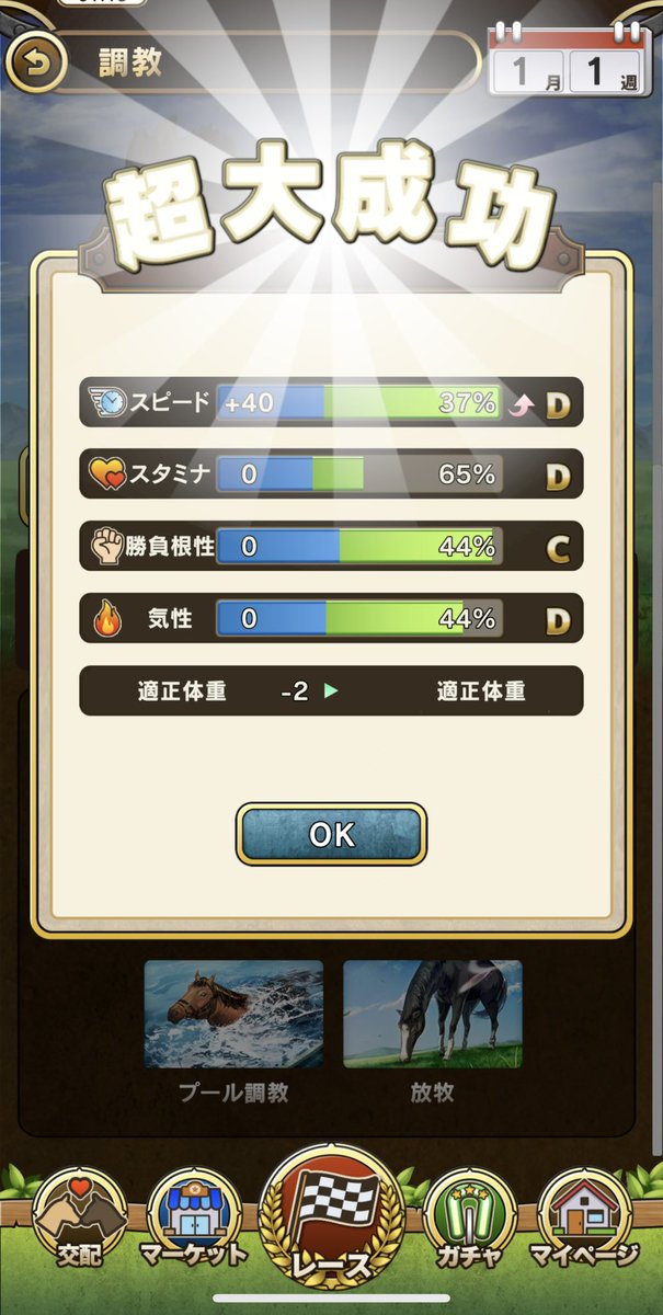 R馬作成中(R×LR)にこんなの生まれるんかい 
結果、ステの割にあまり強くなかった🤣
#ユニスタRE