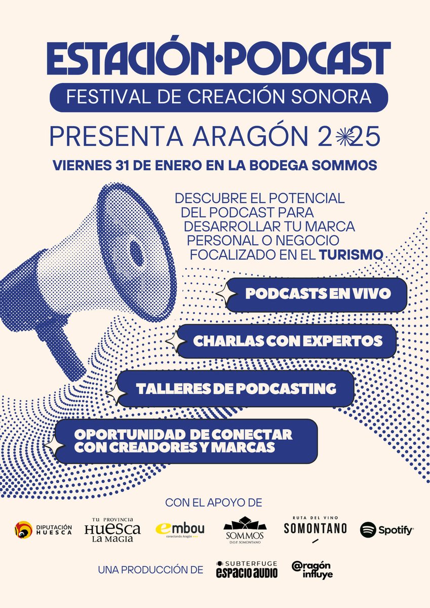 Historia de Aragón (@historiadaragon) on Twitter photo 📯 Este viernes 31 estaré en <a href="/BodegaSommos/">Bodega SOMMOS</a> participando en una mesa redonda del <a href="/PodcastEstacion/">Estacion Podcast</a> #Aragón, hablando del mundo del podcasting en nuestra comunidad.
📌+Info ⬇️
estacionpodcast.com/aragon/ 📯 Este viernes 31 estaré en <a href="/BodegaSommos/">Bodega SOMMOS</a> participando en una mesa redonda del <a href="/PodcastEstacion/">Estacion Podcast</a> #Aragón, hablando del mundo del podcasting en nuestra comunidad.
📌+Info ⬇️
estacionpodcast.com/aragon/