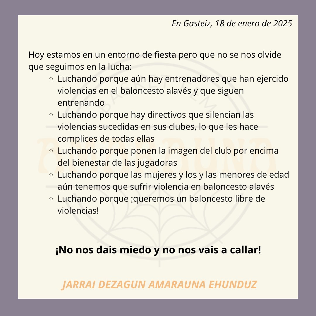amaraunabf's tweet photo. ❤️‍🔥✊🏽2025/01/18✊🏽❤️‍🔥

Ez dezagun ahaztu gure borrokak jarraitzen duela eta oraindik ere milaka arrazoi daudela borrokan jarraitzeko.

No nos olvidemos que la lucha sigue y que todavía hay millones de motivos para seguir luchando.

🟣🟠EZ BADAKIZU EGOTEN, EZ ENTRENATU!! https://t.co/KW8lYc1gVM