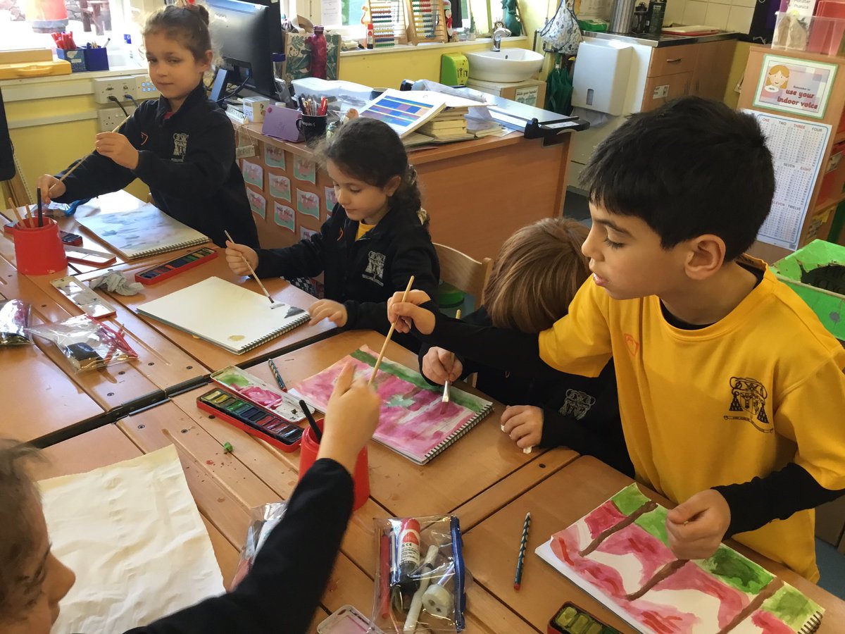 #SJCR7 children have been painting watercolour scenes in #SJCArt. #SJCInfants