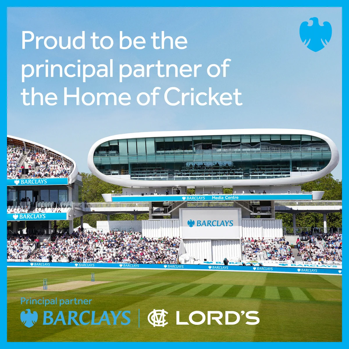 Proud to be the principal partner of the Home of Cricket