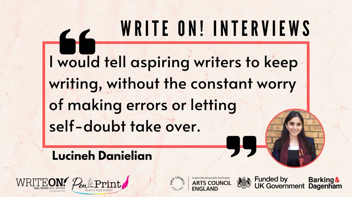 Pen_to_Print's tweet photo. #WriteOnInterviews Author Lucineh Danielian https://t.co/hEQVpBDxoy
“I would tell aspiring writers to keep writing, without the constant worry of making errors or letting self-doubt take over.”
Read Write On! https://t.co/rLmmLqelu7
Write On! Audio https://t.co/abWw10gfvq https://t.co/9KGMPqlj4u