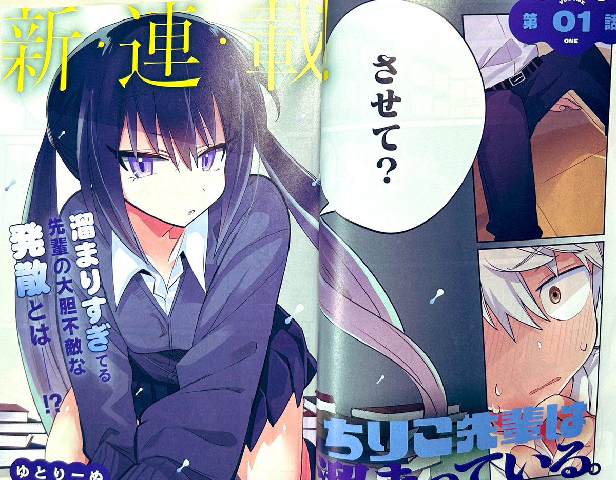 本日発売の電撃だいおうじから

『ちりこ先輩は溜まっている。』

という漫画を連載させていただきます!

ぜひ読んでくださいませ…! 