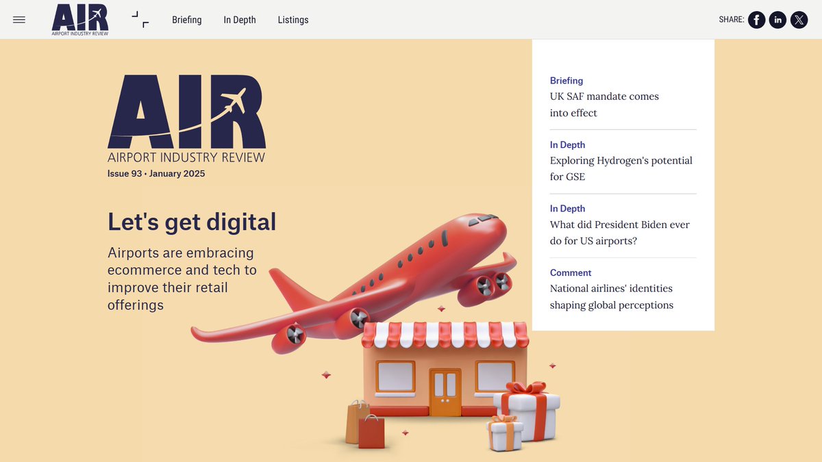 The new edition of Airport Industry Review is out now!

In this issue: airports embracing ecommerce, the rise of luxury retail, hydrogen fuel for GSE, and much more.

Read here for free on all devices:

airport.nridigital.com/air_jan25/issu…