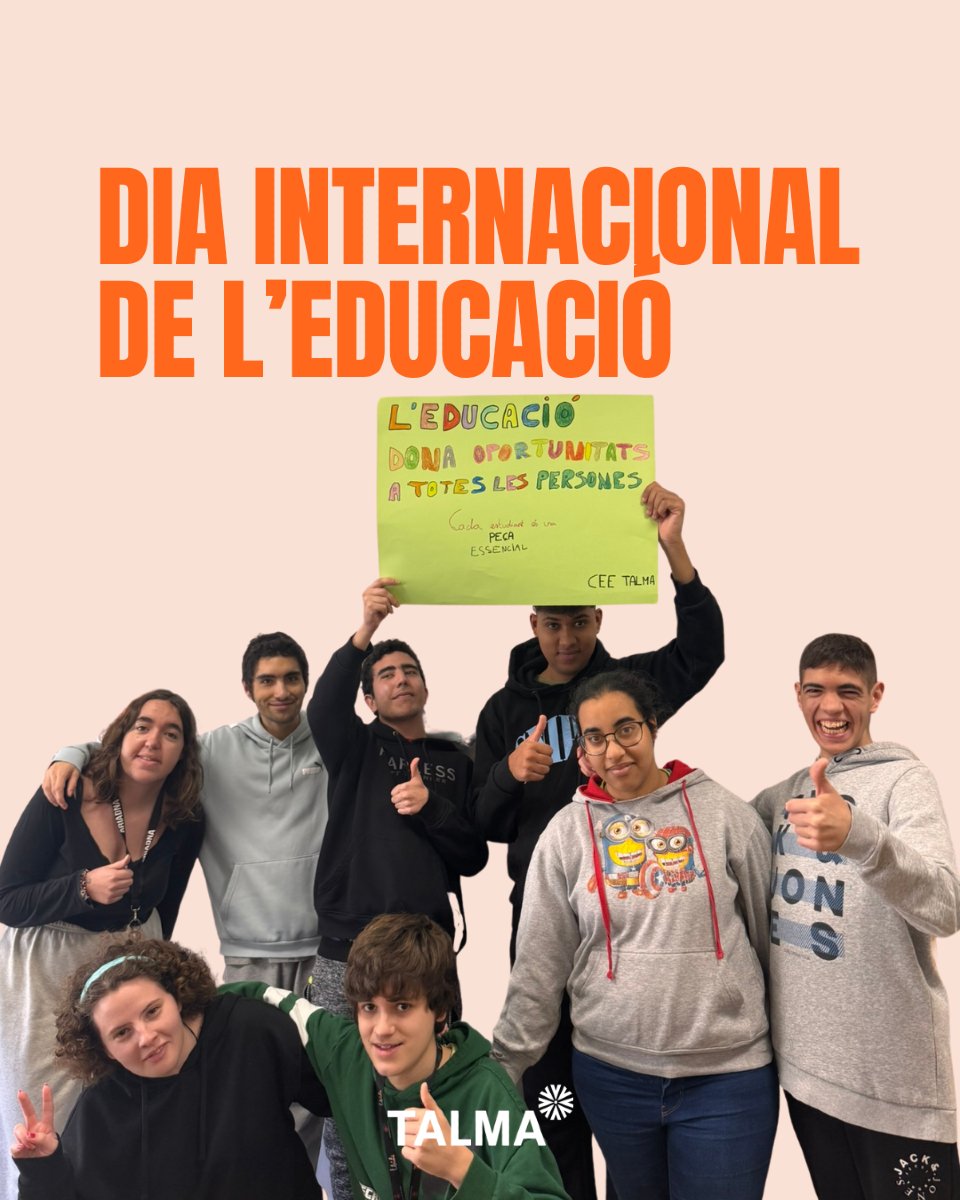 🧡"L'educació dona oportunitats a totes les persones! Cada estudiant és un peça essencial" 🙋‍♂️🙋‍♀️

Amb aquesta reivindicació han celebrat el Dia Internacional de l'Educació a l'escola d'educació especial de TALMA.

#drets #personesalcostatdepersones #educació