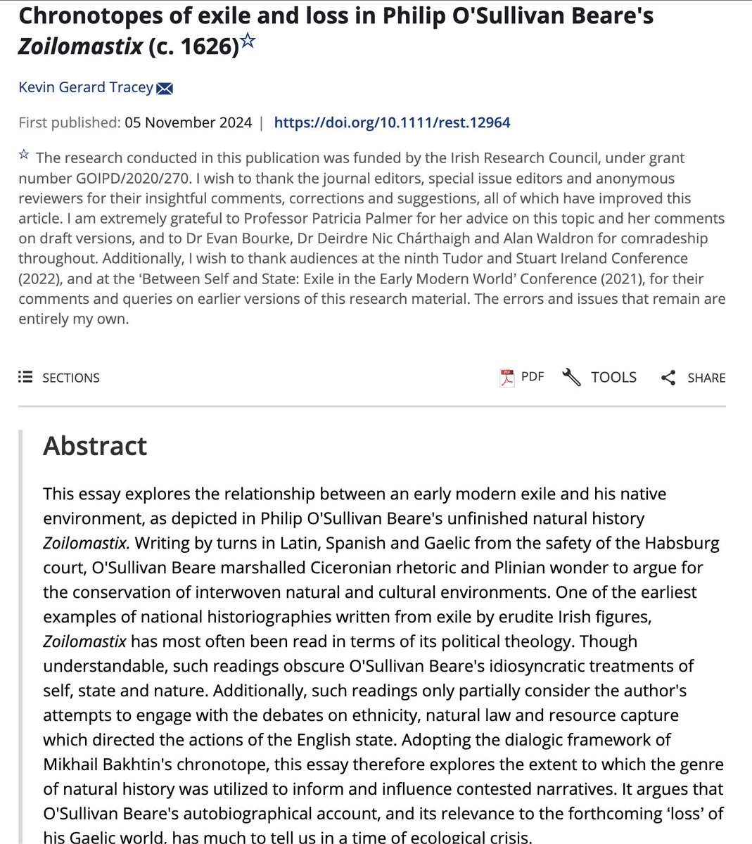 Kevin Gerard Tracey (@maynoothuni) analyses an Irish exile's natural history, not only for political theology, but also its attention to rescue capture, natural laws, state, and self.  

📝 onlinelibrary.wiley.com/doi/10.1111/re…