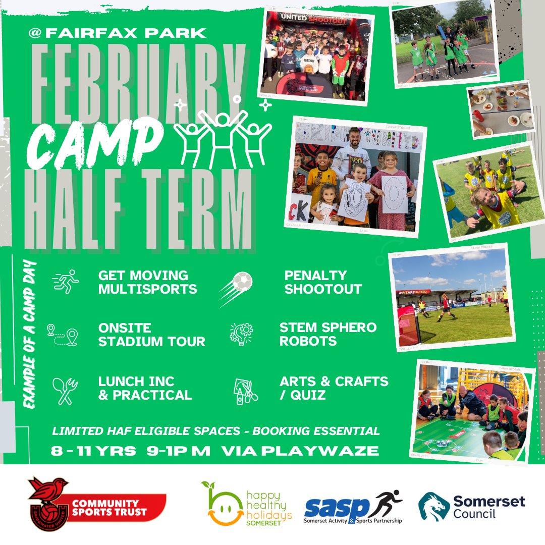We are proud to be delivering activities for Happy Healthy Holidays Somerset over the February Half Term.

Booking is now open! Book now 👉 sasp.co.uk/happy-healthy-… 

#HappyHealthyHolidays #Somerset