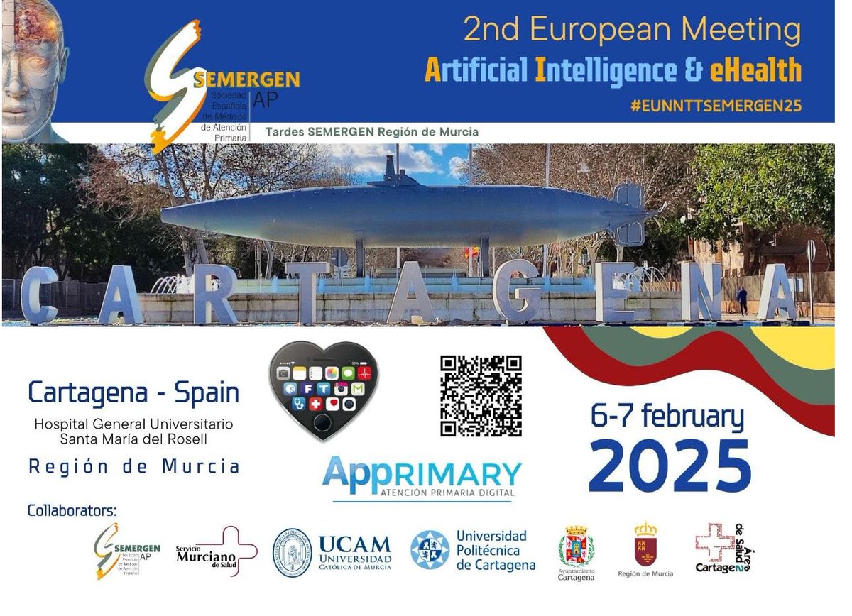commurcia's tweet photo. Nuestra vicesecretaria @Marieta0409 y Junta #COMarcal #Cartagena @emontoroj y Blanca García con #nuestroscolegiados J.López, A.Piñana y A.Linares👉🏾Nos presentan las jornadas europeas @SEMERGENap @SEMERGENMurcia de #InteligenciaArtificial
#SociedadesCientíficas #profesiónmédica https://t.co/dAkuNO2dt5