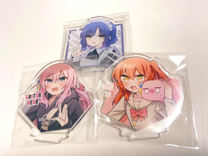 【なんこーの事後通販についてお知らせ①】アクスタ(60×60mm)3種セット ¥1,500・ギターヒーロー・喜多ちゃん&ぼちのこ・メイドリョウ(絵・小橋メロンさん )BOOTHにて1/28(火)昼12:00~販売開始予定です! 