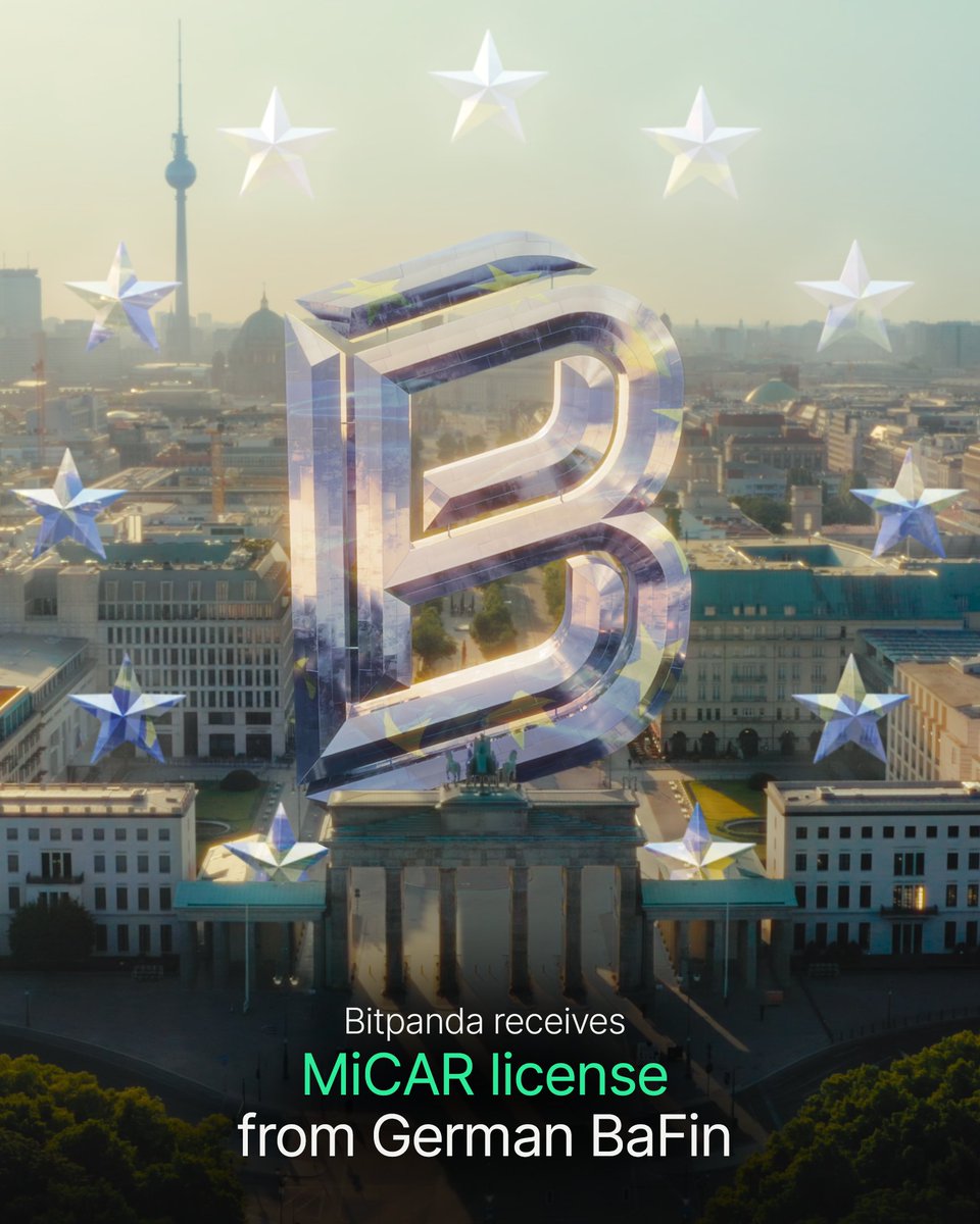 Big news: Bitpanda has secured its MiCAR licence, granted by Germany's BaFin – one of Europe’s top financial supervisory authorities. 🚀

This sets a new benchmark for transparency, security, and trust in crypto across the EU. With this licence, we’re ready to bring regulated