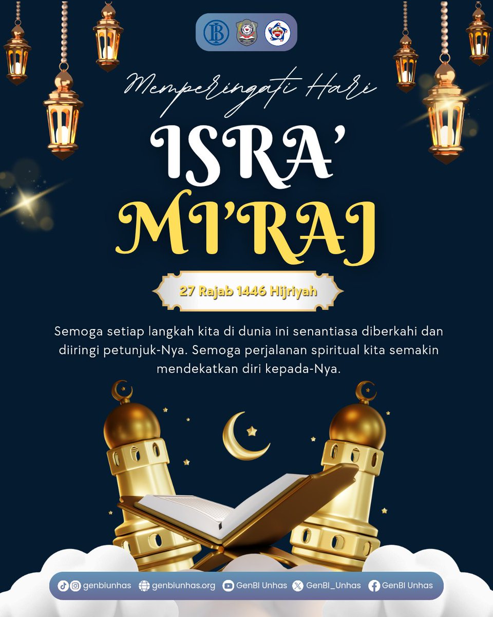 GenBI_Unhas's tweet photo. [Memperingati Isra Mi'raj🌟]

Halo GenBIers!
Isra Mi'raj adalah perjalanan iman. Semoga kita terus melangkah menuju ridha-Nya. Jadikan ini momen untuk memperbaiki diri. 🌙✨

#GenBI
#EnergiUntukNegeri
#GenBIUnhas
#DedikasiTinggiInovasiUntukNegeri https://t.co/0BtwEKNzRl