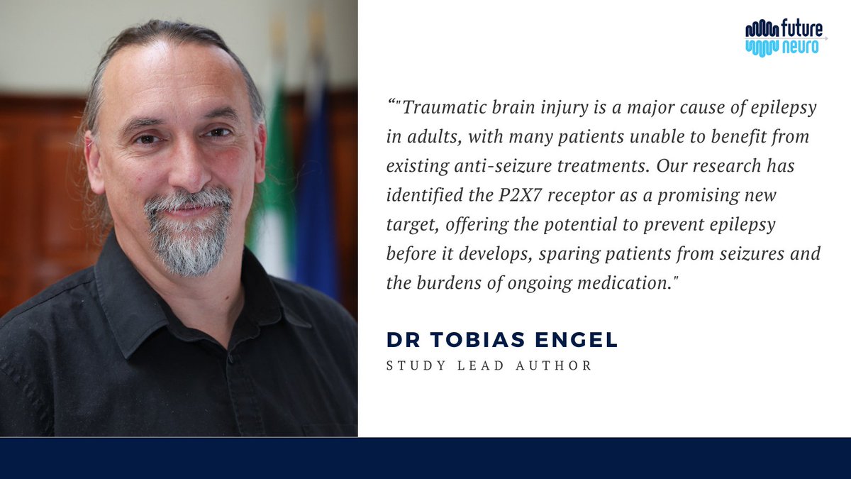 🔬New research led by FutureNeuro’s Dr <a href="/TobiasTengel/">Tobias Engel</a> at <a href="/RCSI_Irl/">RCSI</a> highlights the P2X7 receptor’s role in post-traumatic epilepsy. Blocking it post-TBI reduced seizures in models, with PET scans showing promise for early diagnosis. Read more: futureneurocentre.ie/new-research-o…