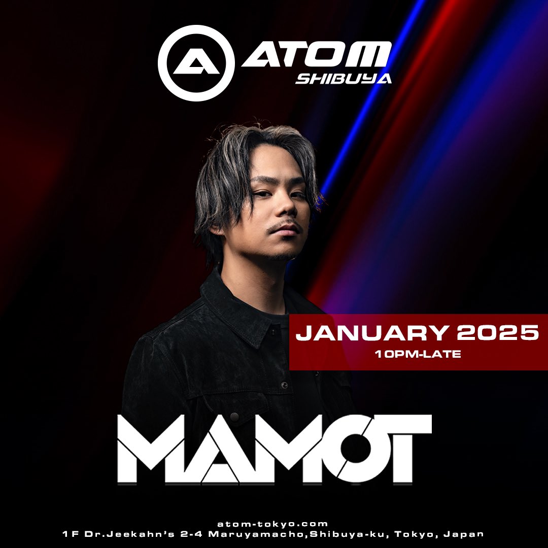atom_tokyo_info's tweet photo. 1/27 ATOM SHIBUYA Monday
@DJ_MAMOT @djfumiyeah 
@DJMitsu3 @djsai_jpn https://t.co/1336SKHiqI