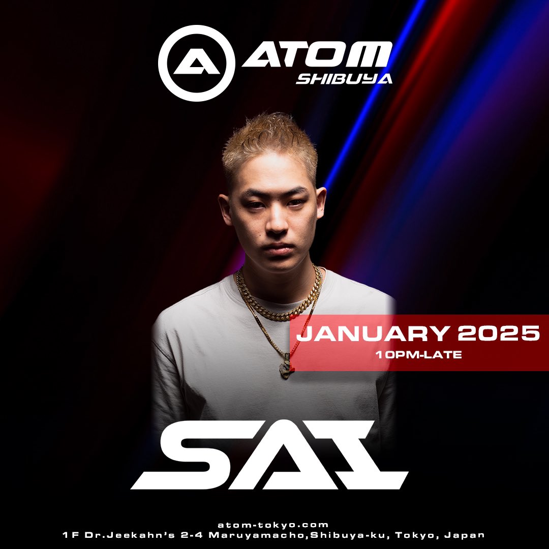 1/27 ATOM SHIBUYA Monday
<a href="/DJ_MAMOT/">MAMOT</a> <a href="/djfumiyeah/">DJ FUMI★YEAH!</a> 
<a href="/DJMitsu3/">DJ Mitsu</a> <a href="/djsai_jpn/">DJ SAI</a>