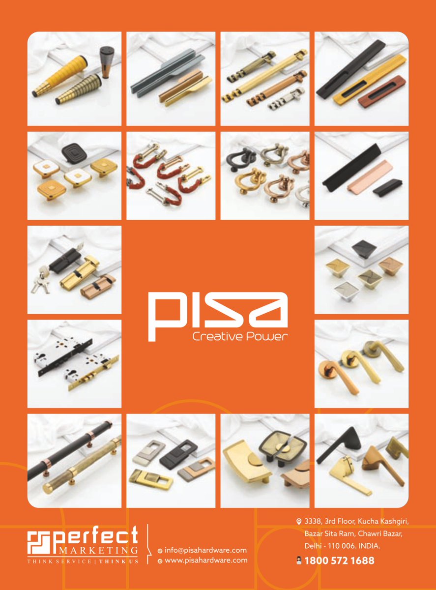 ihsndigital's tweet image. Strength you can rely on, designs you’ll love. Explore "𝗣𝗜𝗦𝗔" range of premium hardware fittings today!

#Pisa #Pisahardware #Delhi #Perfectmarketing #Mortisehandle #QualityHardware #HomeEssentials #HardwareYouCanTrust #DurableDesigns #PerfectFit #InnovativeDesigns #Ihsn