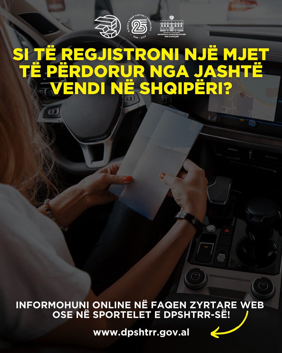 dpshtrr's tweet photo. Shkëputur nga biseda me qytetarin X!

𝐃𝐏𝐒𝐇𝐓𝐑𝐑: Përshëndetje, si mund t'ju vijmë në ndihmë? 
𝐐𝐲𝐭𝐞𝐭𝐚𝐫𝐢 𝐗: Cilat janë hapat që duhet të ndjek për të regjistruar një mjet të përdorur nga jashtë vendi në Shqipëri? https://t.co/NHb7dYl6Yc