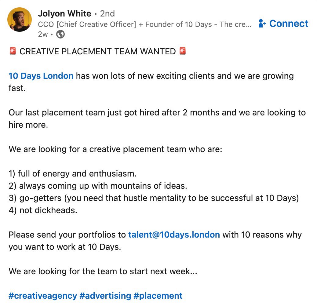 for anyone on the placement circuit!