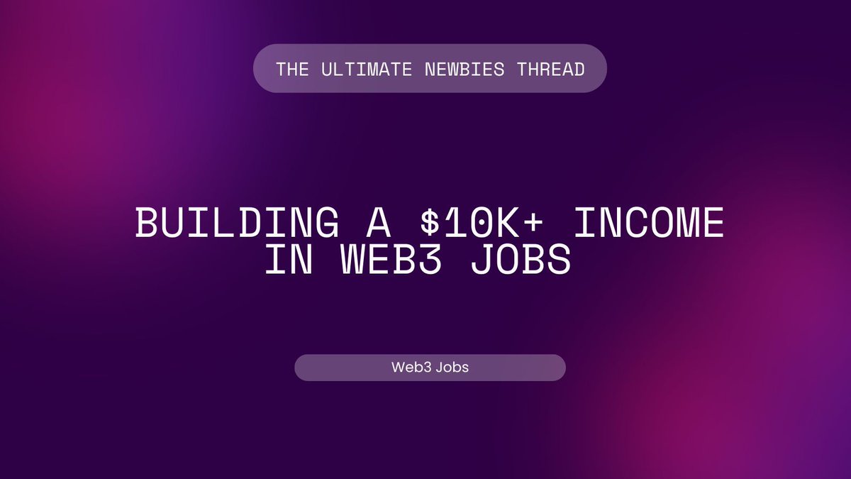 If you're feeling lost or unsure about building a career in Web3.

This thread is for you.

I'm sharing everything I've learned over the past 4 years on building a successful Web3 career.

You'll get a step-by-step guide to build a $10k+ income working job in Web3 within the next