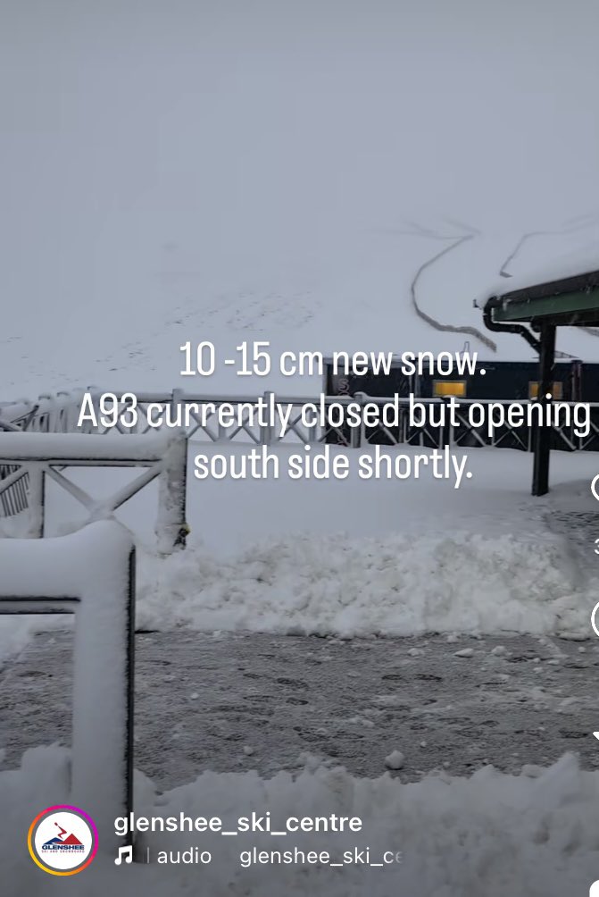 Glenshee reporting 10-15cm of fresh snow - road opening soon - anyone with a day off today, you know what to do.. #skiing #snowboarding #scotland