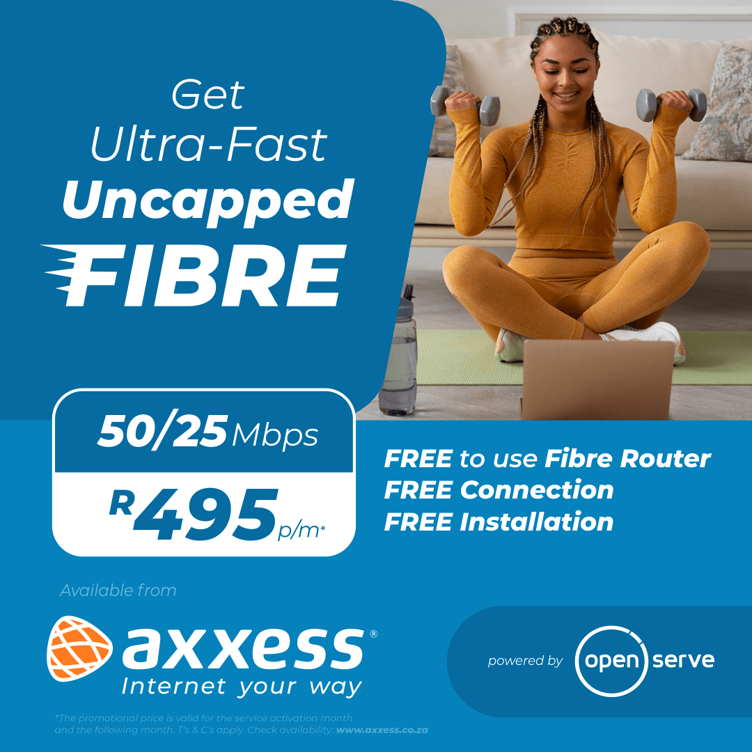 AxxessInternet's tweet photo. Work on your dream bod in the comfort of your home, with reliable internet from Axxess for only R495 per month.  😁🥳🔥
 
Click here to get connected 👉 https://t.co/AQmPxrz0fK

#AxxessInternet #Fibre#Uncapped #InternetYourWay #InternetServiceProvider #Openserve https://t.co/rdJ28PqrjR